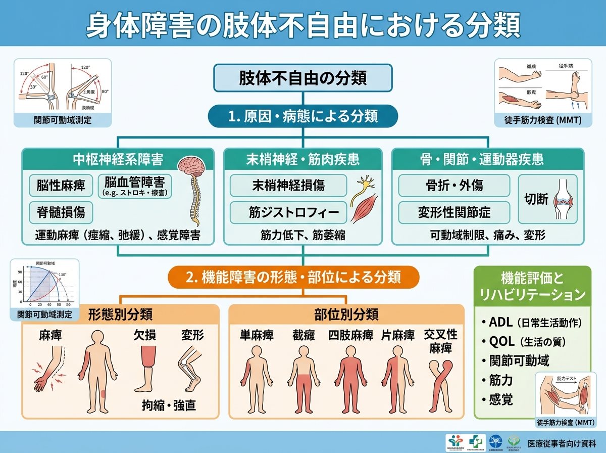 身体障害の肢体不自由における分類