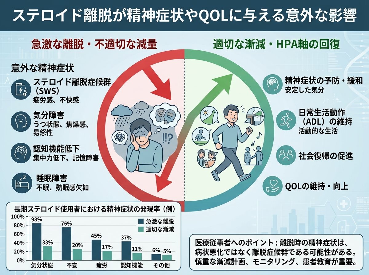 ステロイド離脱が精神症状やQOLに与える意外な影響