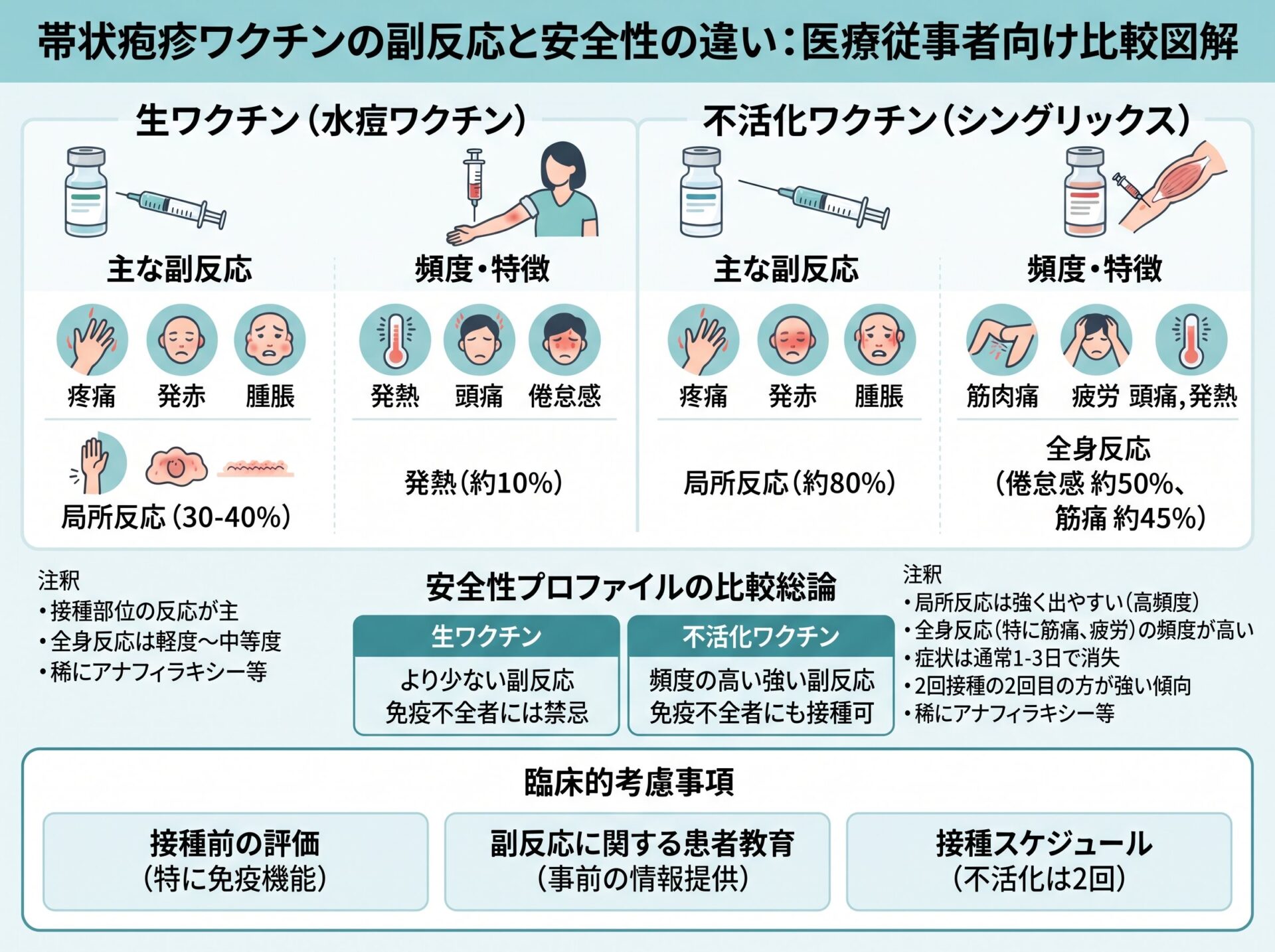 帯状疱疹ワクチンの副反応と安全性の違い