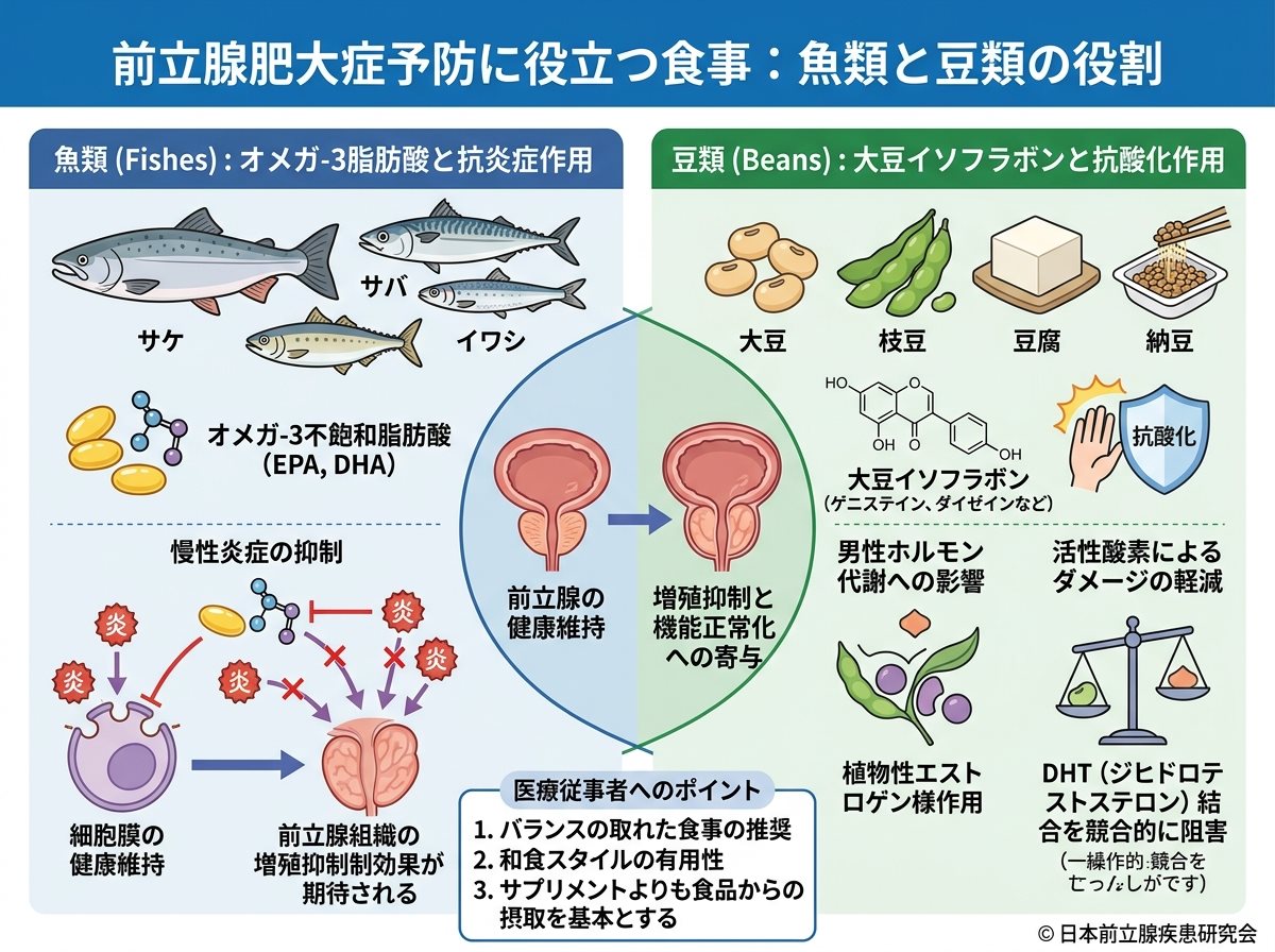前立腺肥大症予防に良い魚と豆類