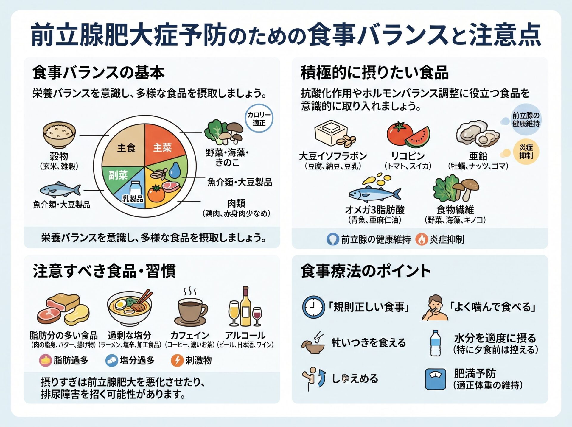 前立腺肥大症予防のための食事バランスと注意点