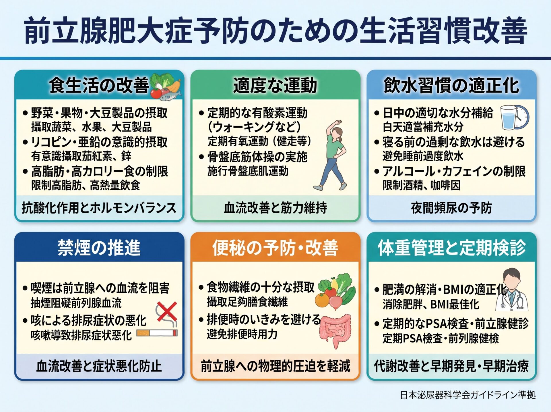 前立腺肥大症予防のための生活習慣改善
